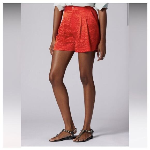 Equipment Women's Angelique Shorts Fiery Red‎ Size 8 Silk Blend Stretch NWT $295